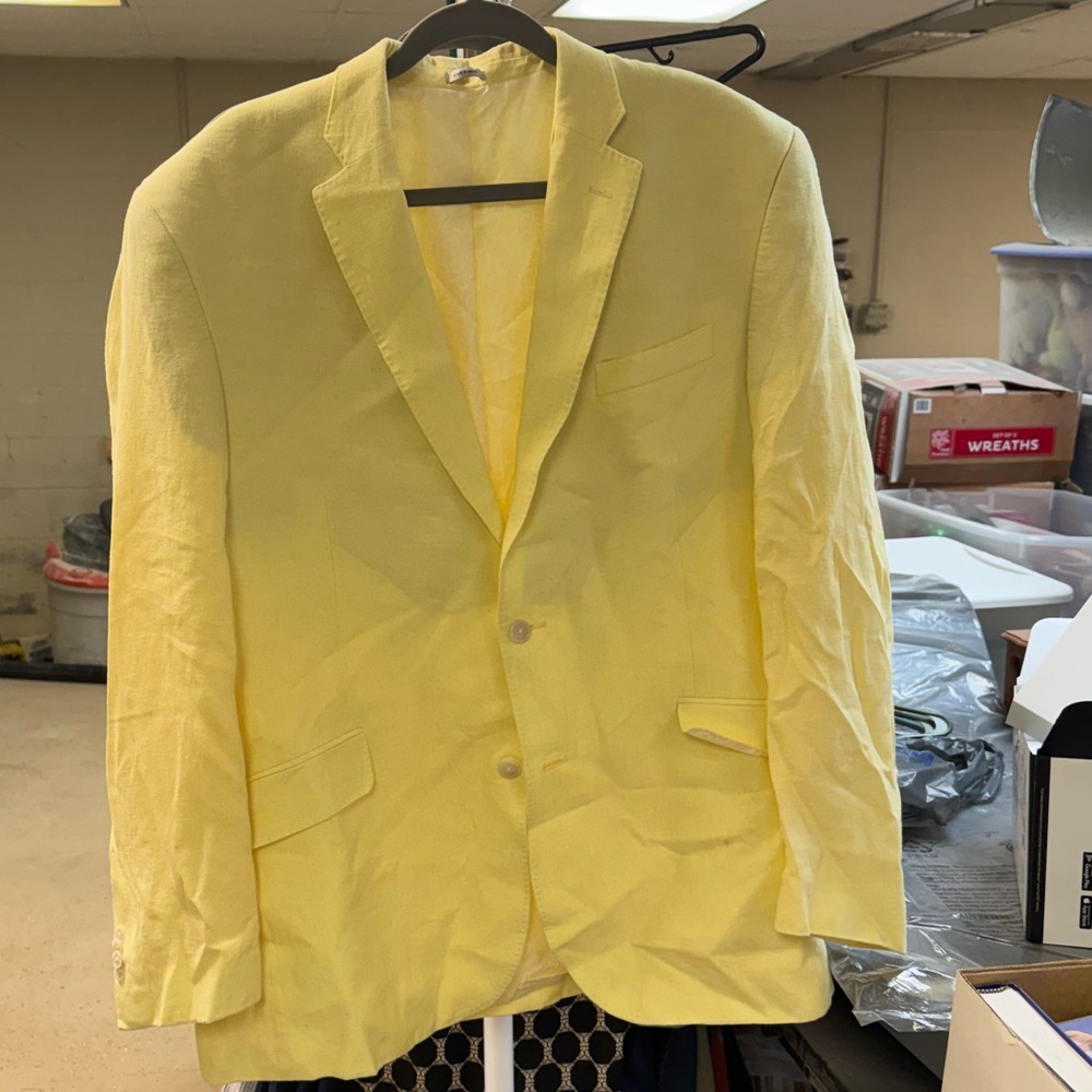Men's Butter Yellow 100% Linen Blazer